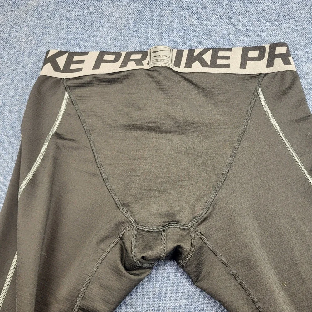 Nike Pro Hyperwarm Mens Compression Tights Black Grey Athletic Base Layer XL